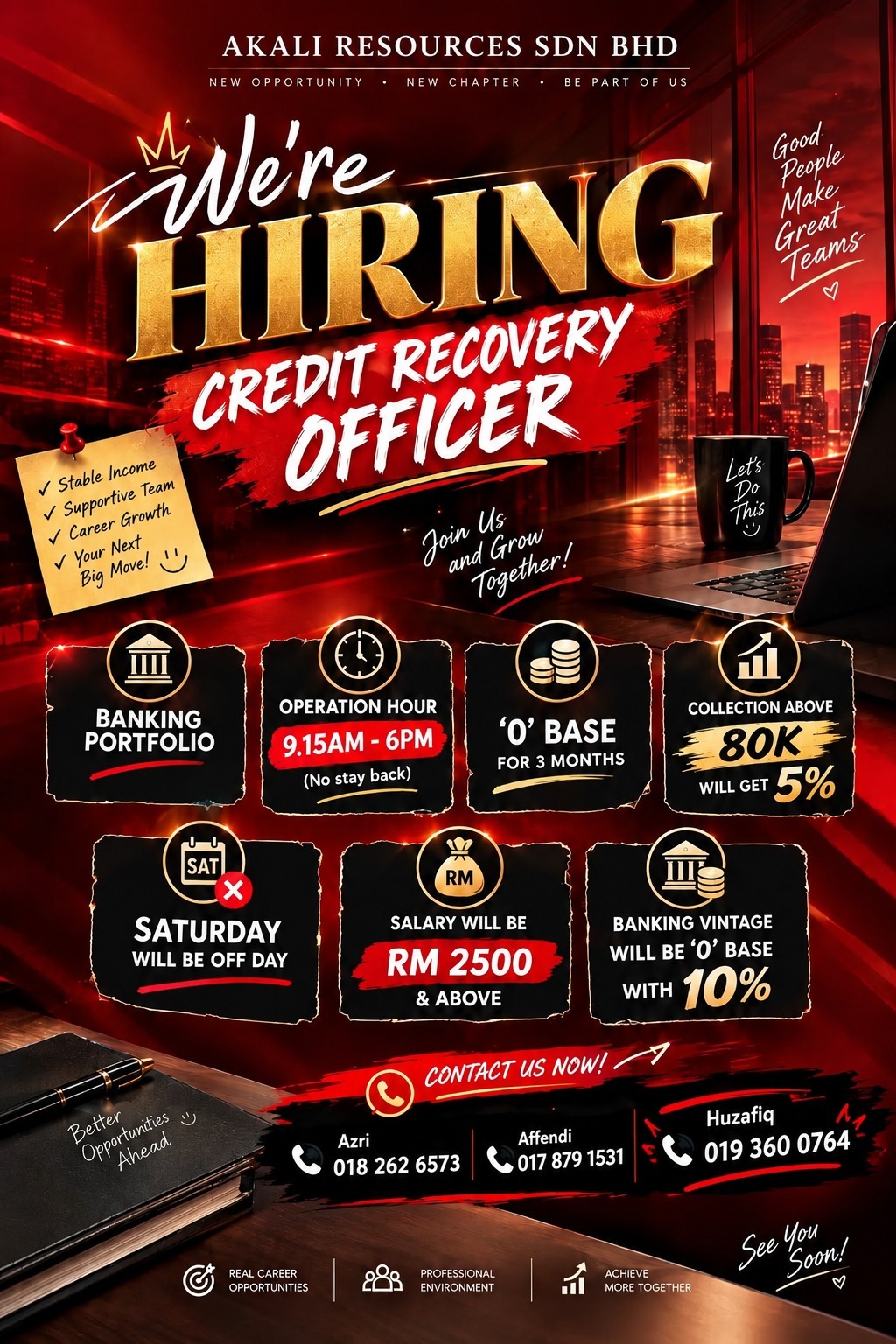 Akali Resources is hiring Credit Recovery Officers